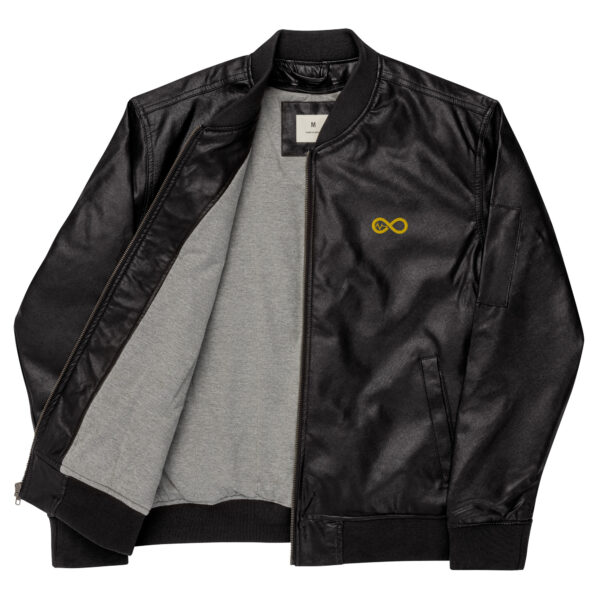 Men's Infinity Leather Bomber Jacket - Image 3