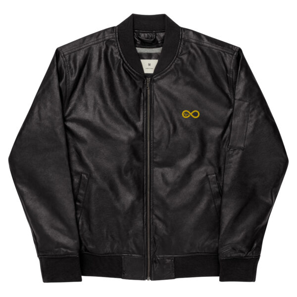 Men's Infinity Leather Bomber Jacket - Image 2