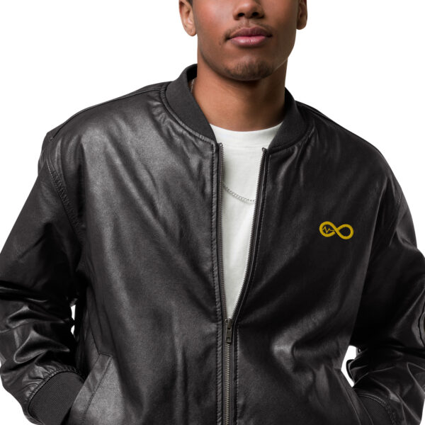 Men's Infinity Leather Bomber Jacket