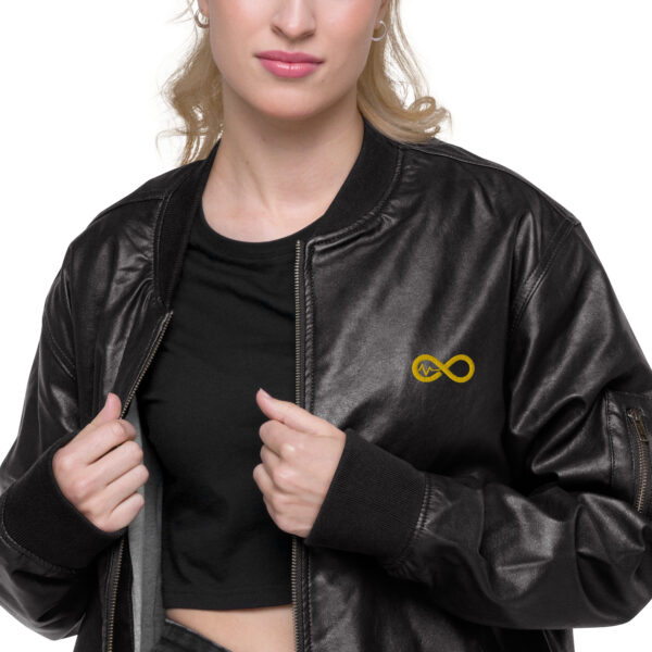 Women's Infinity Leather Bomber Jacket